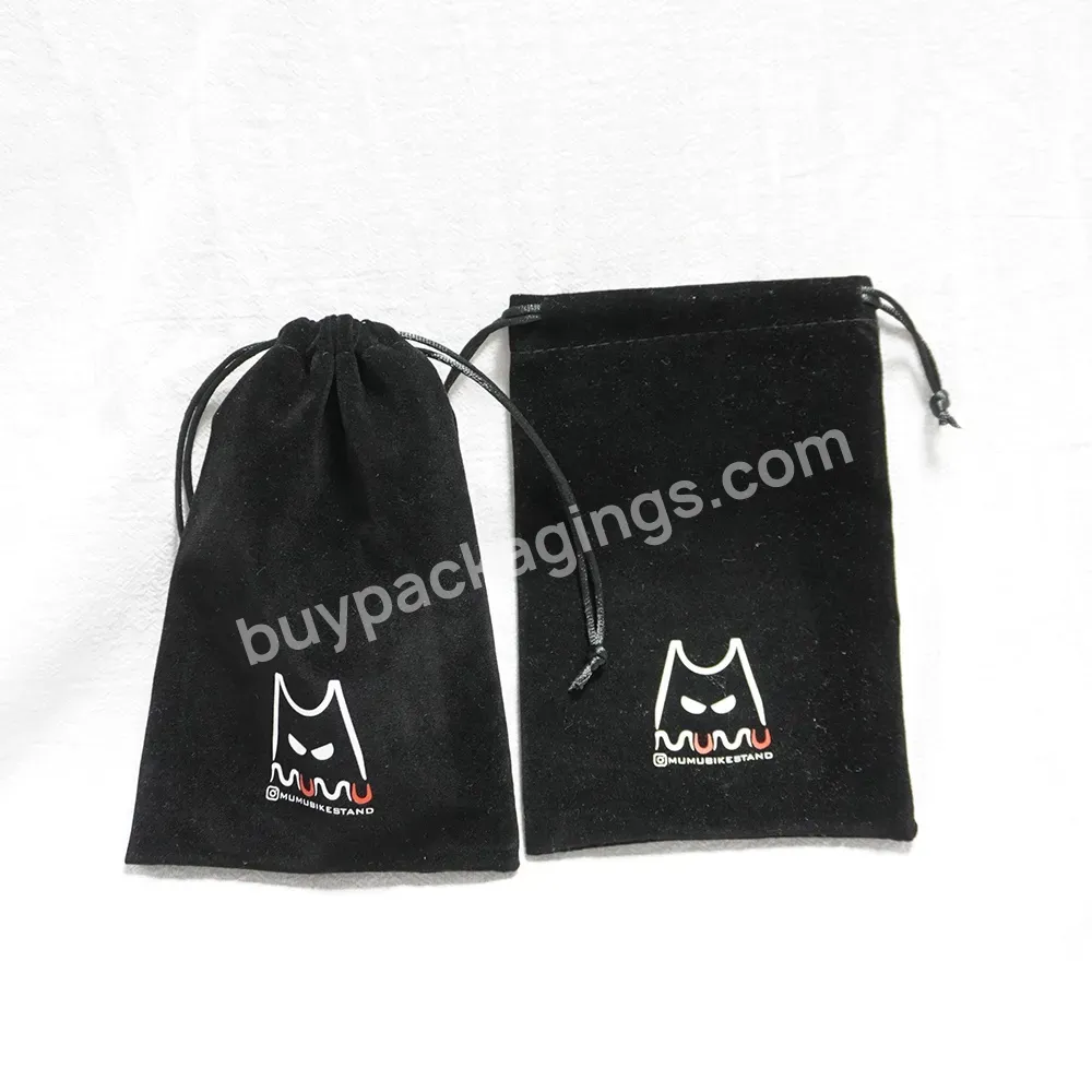 Wholesale Cosmetic Tarot Bags Dust Black Drawstring Gift Velvet Pouch Custom Logo Printing Velvet Jewelry Dust Bag