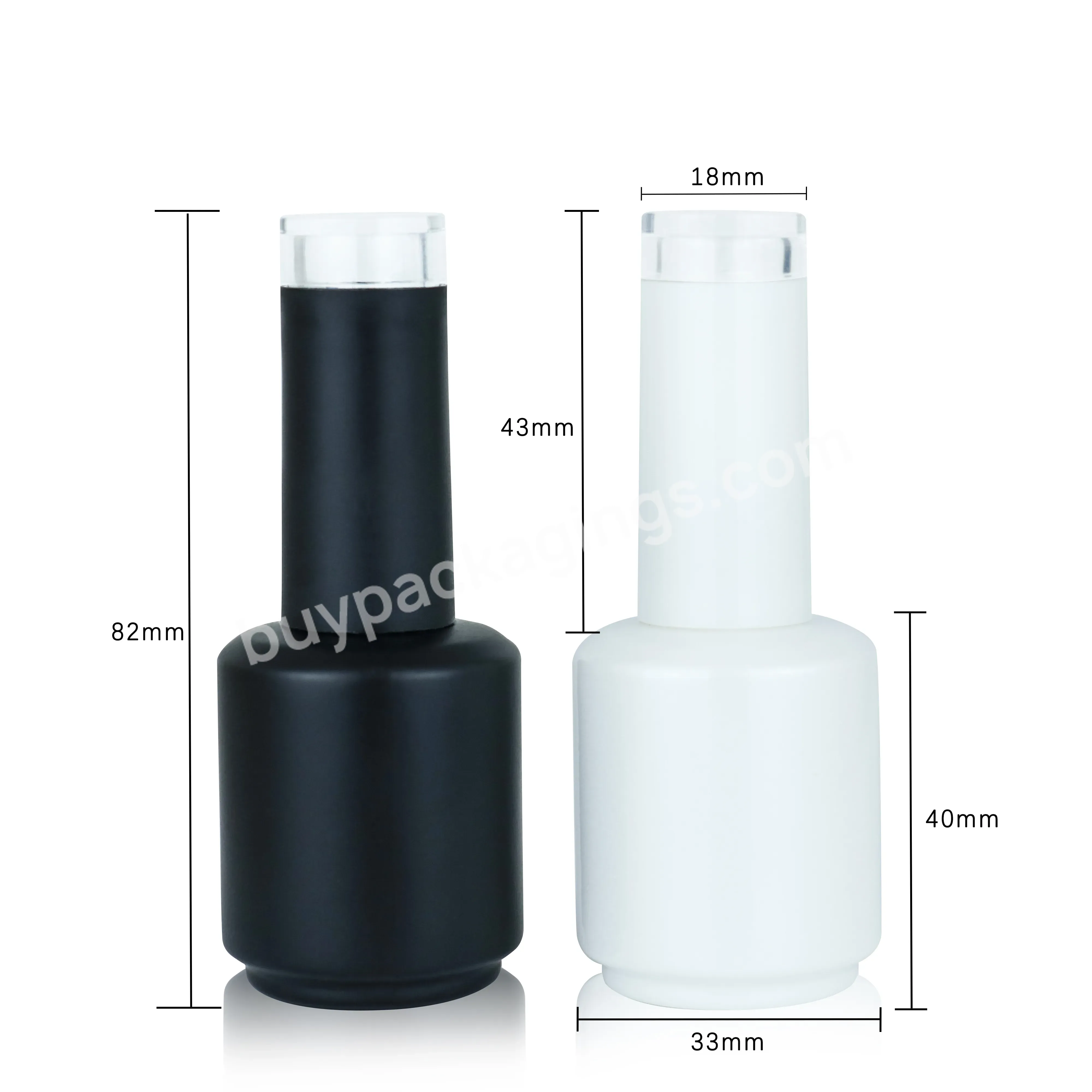 Wholesale Custom 5ml 8ml 15ml White Empty Glass Bottle For Uv Gel Nail Polish With Cap And Brush Nail Polish Bottle