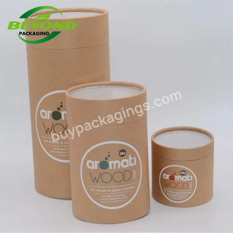 Wholesale Custom Cardboard Brown Kraft Paper Food Packaging Paper Tube With Clear Pvc Window