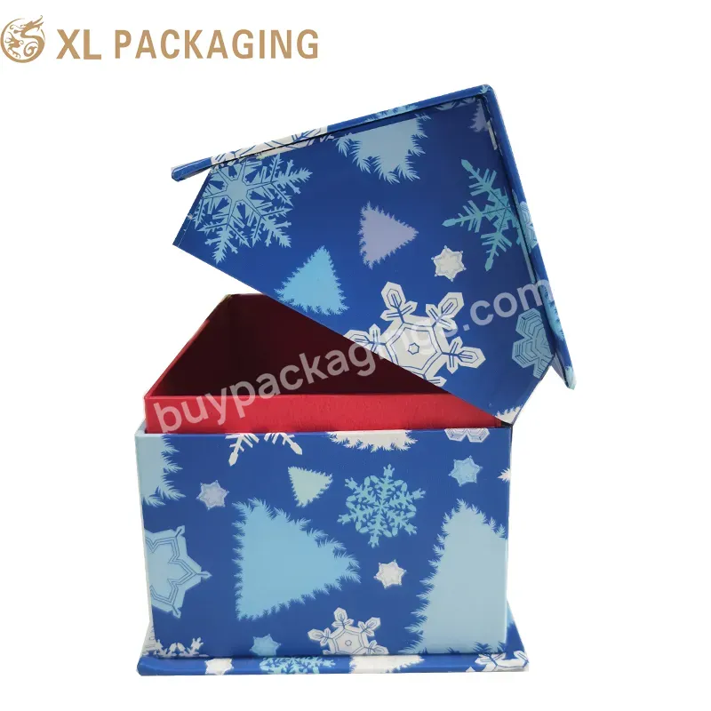 Wholesale Custom Christmas Holiday House Shape Metal Lock Box Children Holiday Promotion Gift Paper Box
