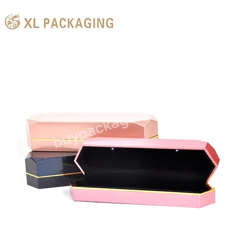 Wholesale Custom Fashion Pink Jewelry Box Bracelet Necklace Ring Pink Jewelry Packaging Box For Logo