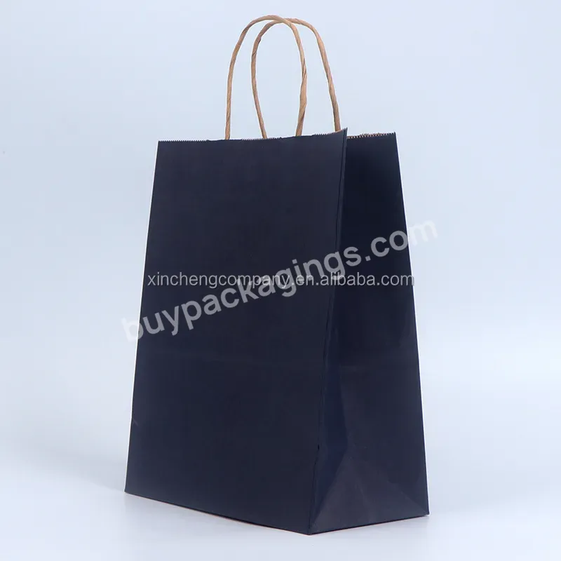 Wholesale Custom Logo Printing Food Take Away Hand Kraft Paper Bag Milk Tea Packing Paper Bag