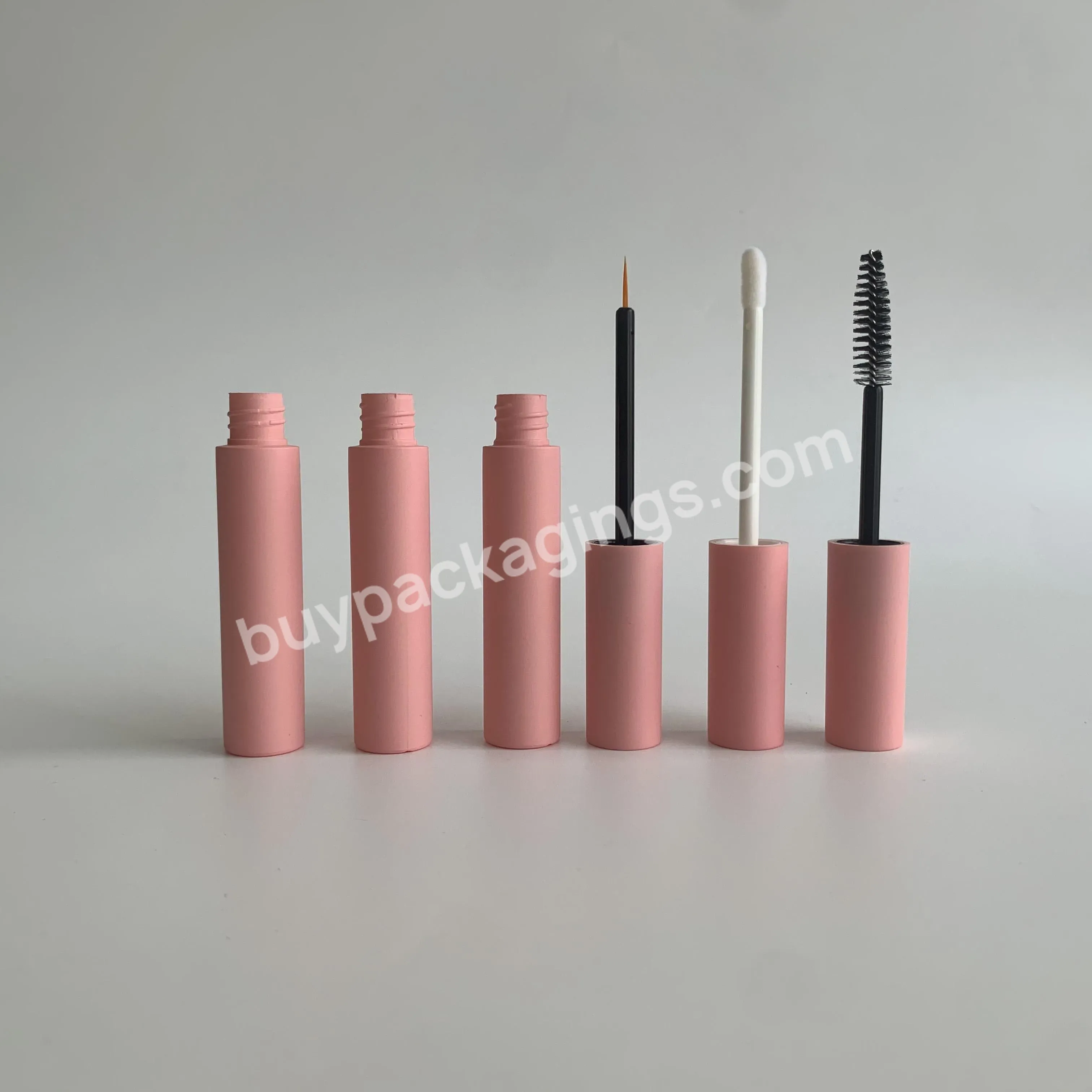 Wholesale Custom Logo Screen Printing Stickers 10ml Pink Lip Gloss Eyeliner Eyelash Eyebrow Makeup Packaging