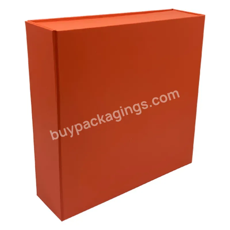 Wholesale Custom Luxury Magnetic Box Lid Closure Orange Gift Box Cardboard For Cosmetic