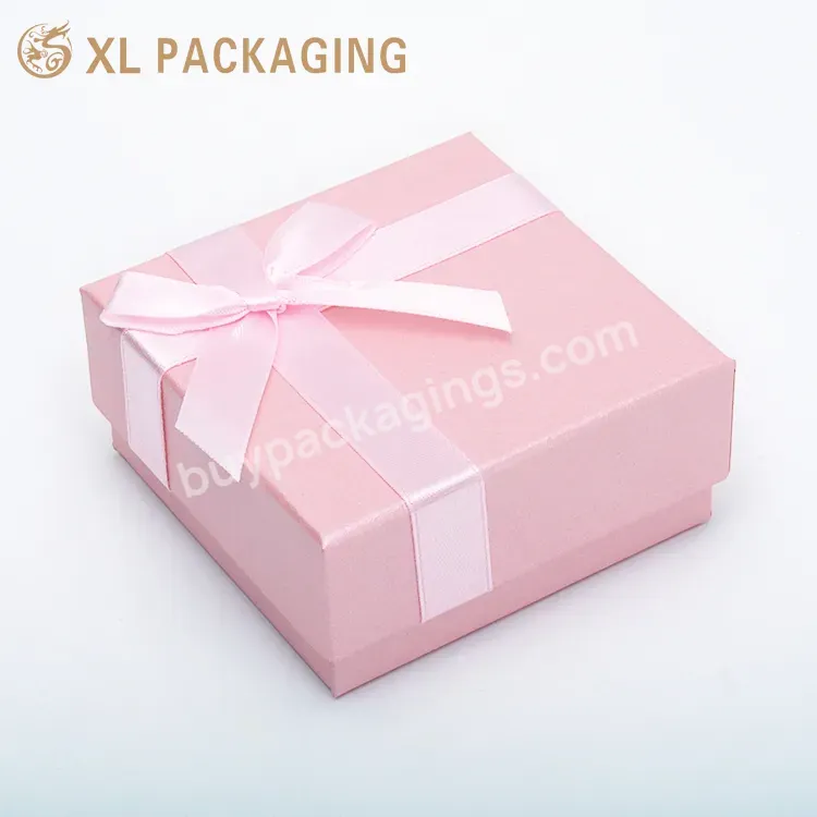 Wholesale Custom Luxury Red Earrings Rings Ribbon Jewelry Gift Box Packaging With Lid Box