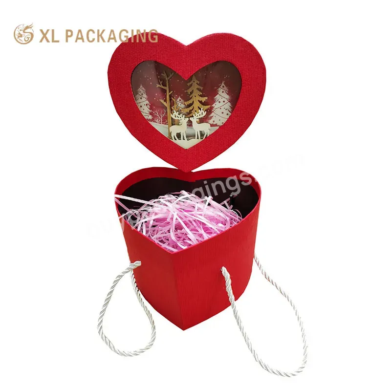 Wholesale Custom New Design Red Love Shape Christmas Gift Box For Festival