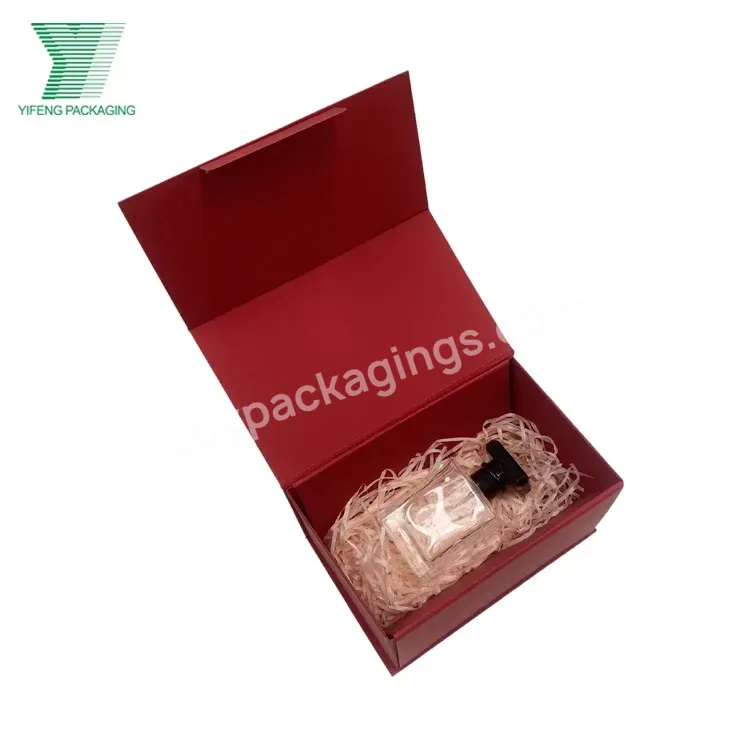 Wholesale Custom Packaging Elegant Red Cosmetic Box Folding Paper Gift Box For Skincare Packaging