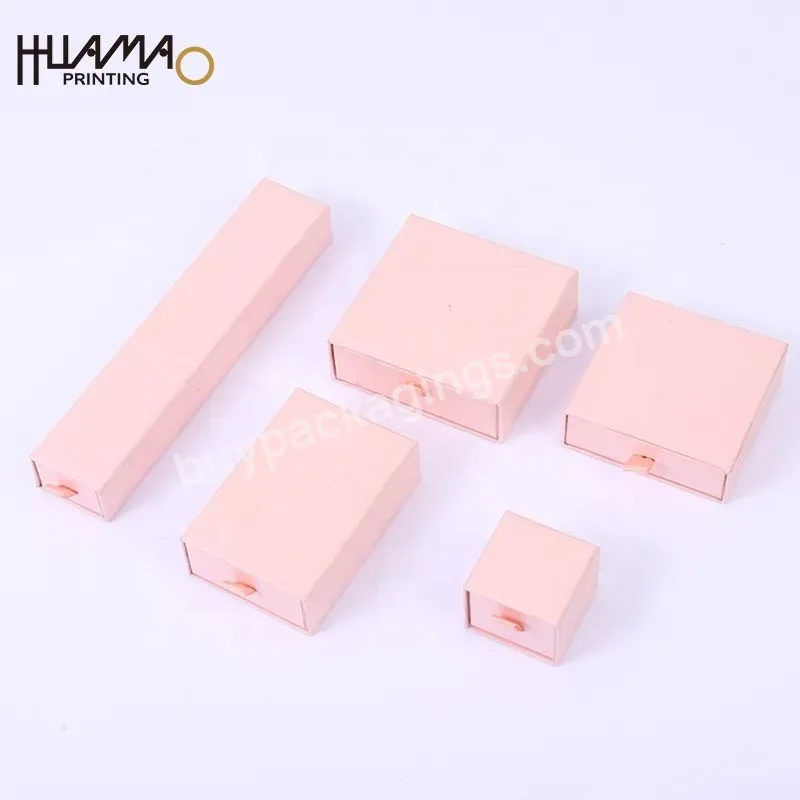 Wholesale Custom Paper Packaging Box Small Jewelry Box Pink Jewelry Gift Box Cardboard Paper Recyclable Hmg-0054 Folders Accept