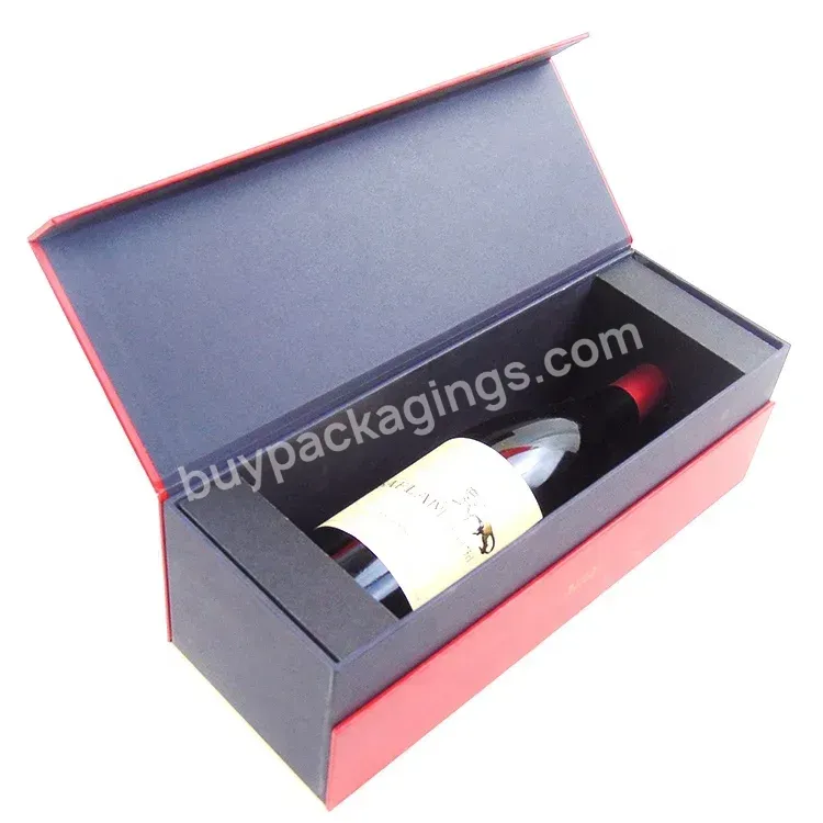 Wholesale Custom Red Wine Gift Packaging Box With Closure Magnetic Lid Paper Box