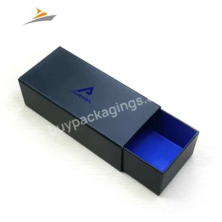 Wholesale Custom Size Rigid Paper Thin Black Cardboard Sliding Drawer Packaging Boxes For Eyewear Sunglass