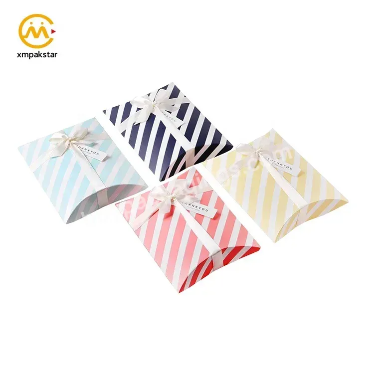 Wholesale Custom Size Small Card Paper Gifts Candy Packaging Pillow Gift Box For Christmas
