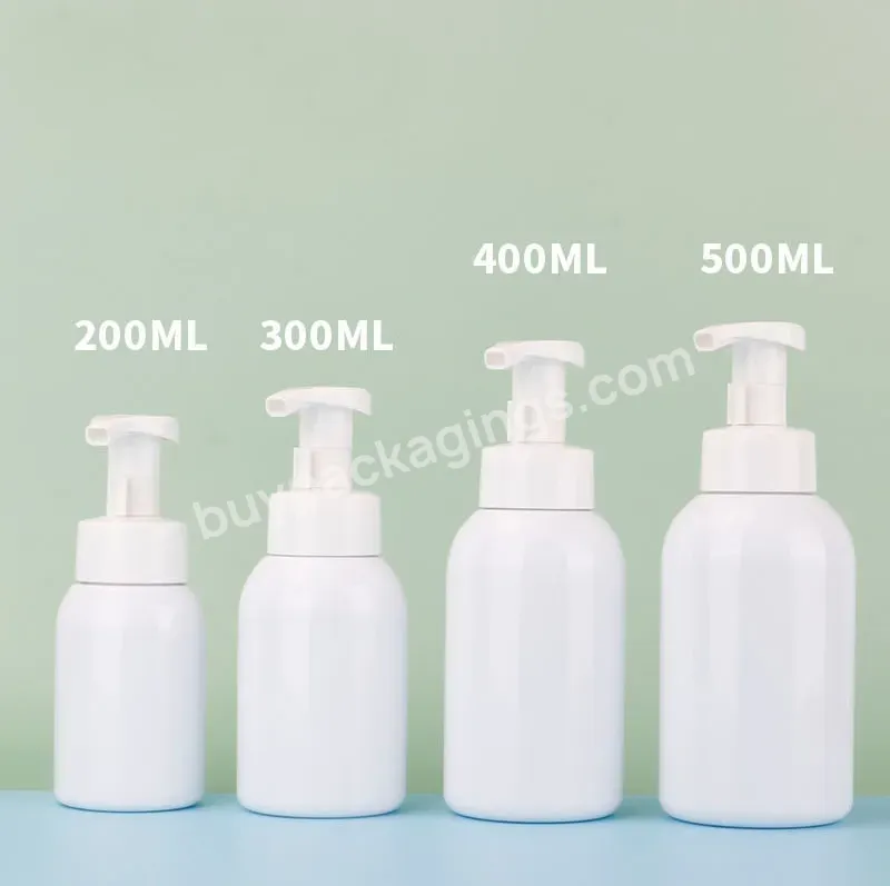 Wholesale Custom White 200ml 300ml 400ml 500ml Plastic Pet Foam Pump Cream Bottles For Face Clean Body Cream Shampoo Bottles