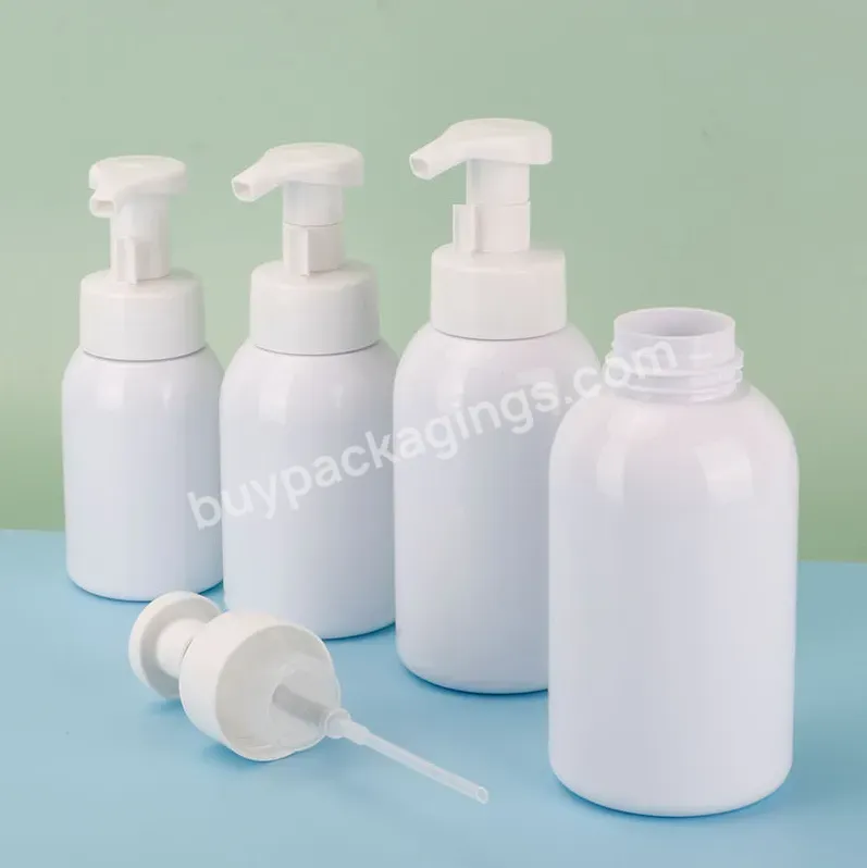 Wholesale Custom White 200ml 300ml 400ml 500ml Plastic Pet Foam Pump Cream Bottles For Face Clean Body Cream Shampoo Bottles