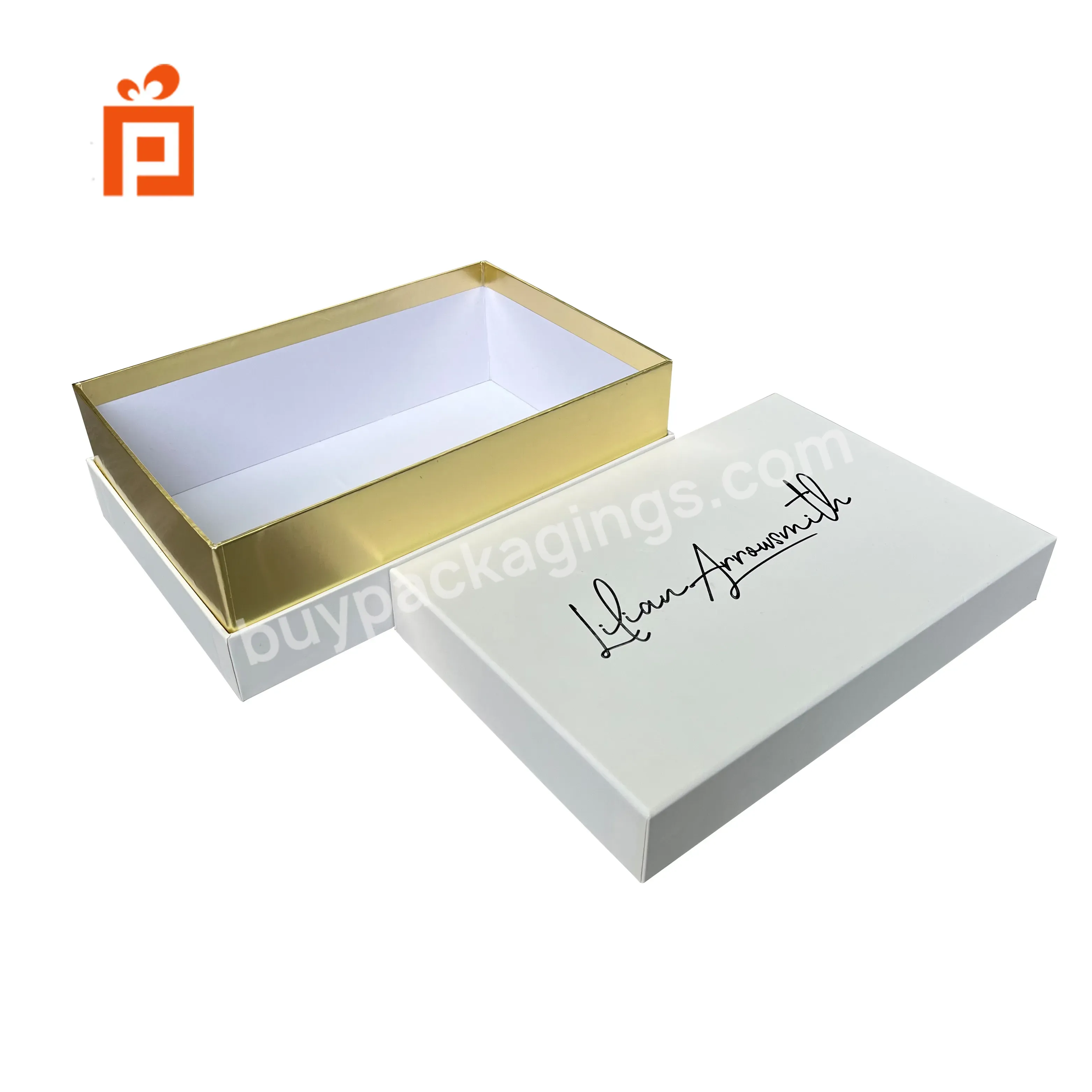 Wholesale Customized Elegant White Lid And Bottom Paper Box Packaging