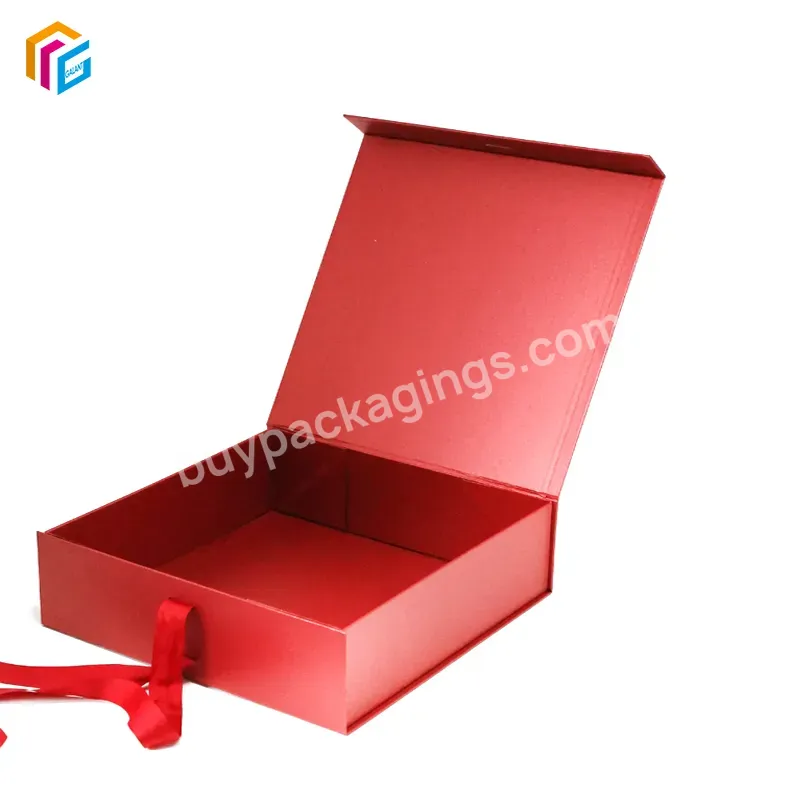 Wholesale Customized Logo Cosmetic Set Make Up Rigid Magnetic Boxes Luxury Magnetic Flap Gift Paper Box Packaging With Ribbons