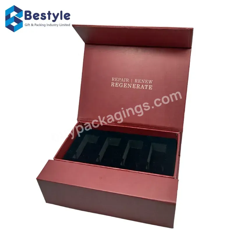 Wholesale Customized Printing Magnetic Skin Care Products Gift Packaging Box With Eva Foam Tray