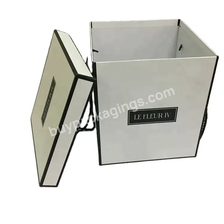 Wholesale Delivery Packaging Cardboard Paper Flower Boxes Logo Luxury Square Cardboard Paper Flower Box