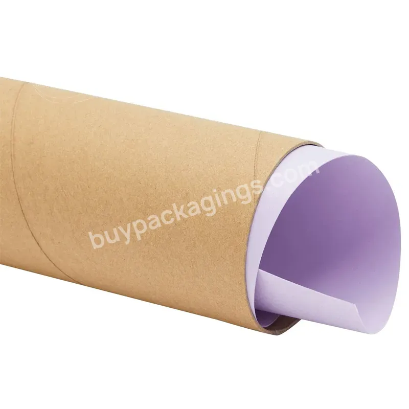 Wholesale Eco Friendly Mailing Poster Shipping Cylindrical Paper Tube Packaging With Plastic Lids On The Ends