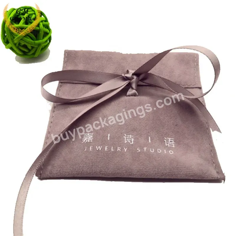 Wholesale Envelope Bag Velvet Jewelry Envelope Pouch Bags Grey Color