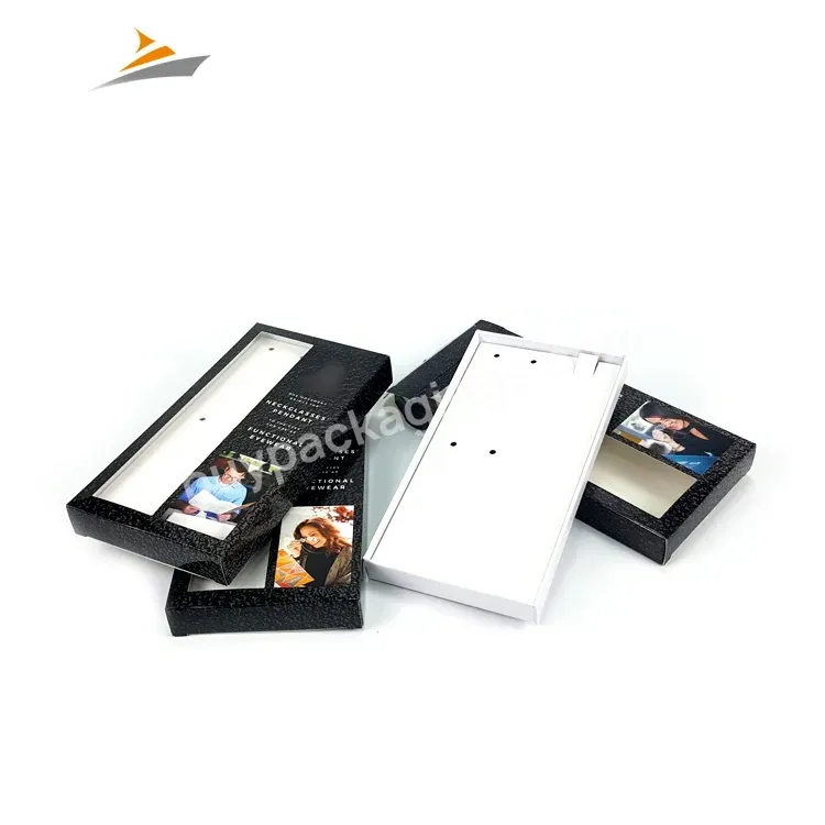 Wholesale Fashion Custom Logo Cardboard Drawer Sunglasses Packaging Box With Clear Display