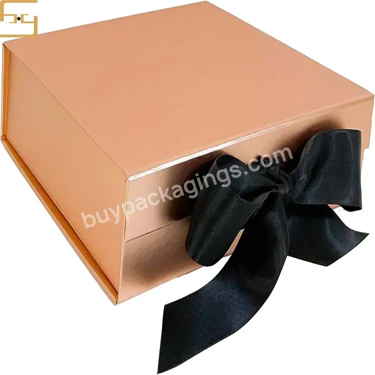 Wholesale Foldable Paper Magnetic Folding Box Gift Box With Ribbon Different Color Magnetic Gift Box