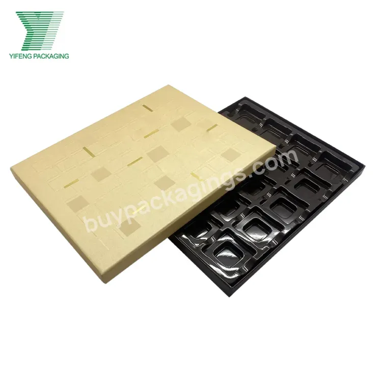 Wholesale Food Grade Chocolates Box Luxury For Chocolate Packaging Golden Gift Box With Plastic Tray Dividers