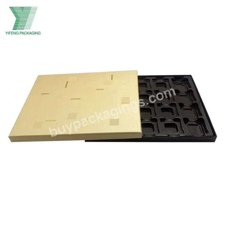 Wholesale Food Grade Chocolates Box Luxury For Chocolate Packaging Golden Gift Box With Plastic Tray Dividers