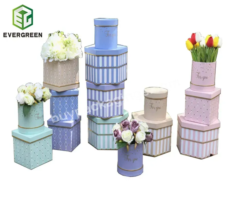 Wholesale Hexagonal Square Round Flower Package Box Sets For Valentines' Day