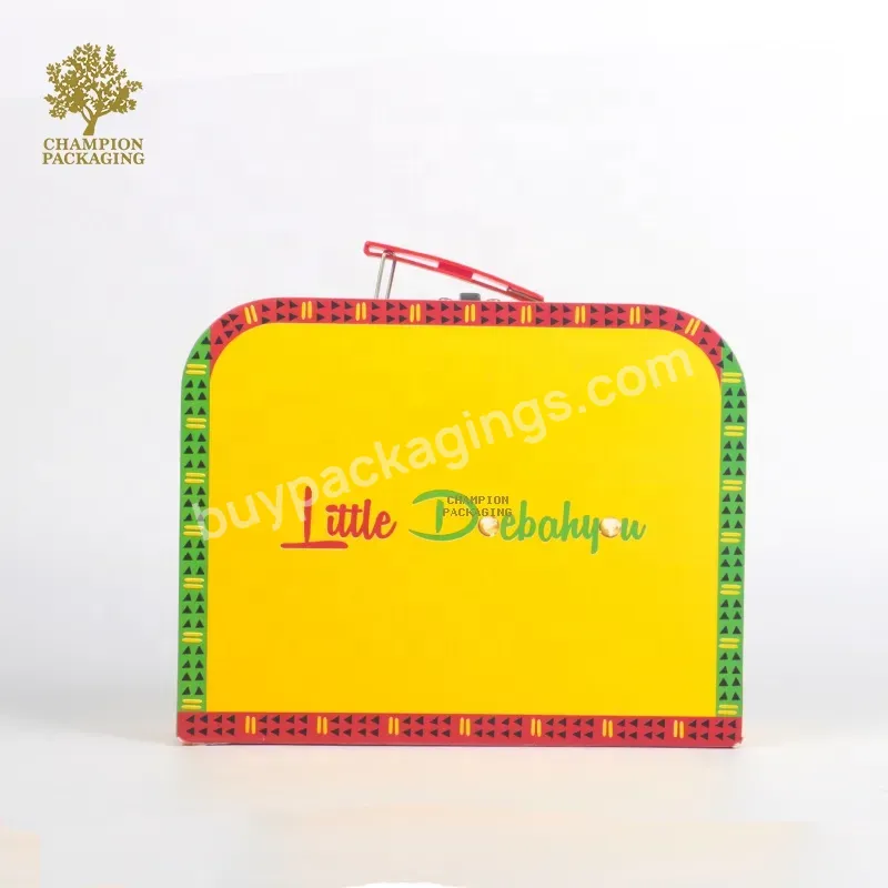 Wholesale High Quality Custom Mini Paper Cardboard Suitcase Shaped Gift Box With Handle