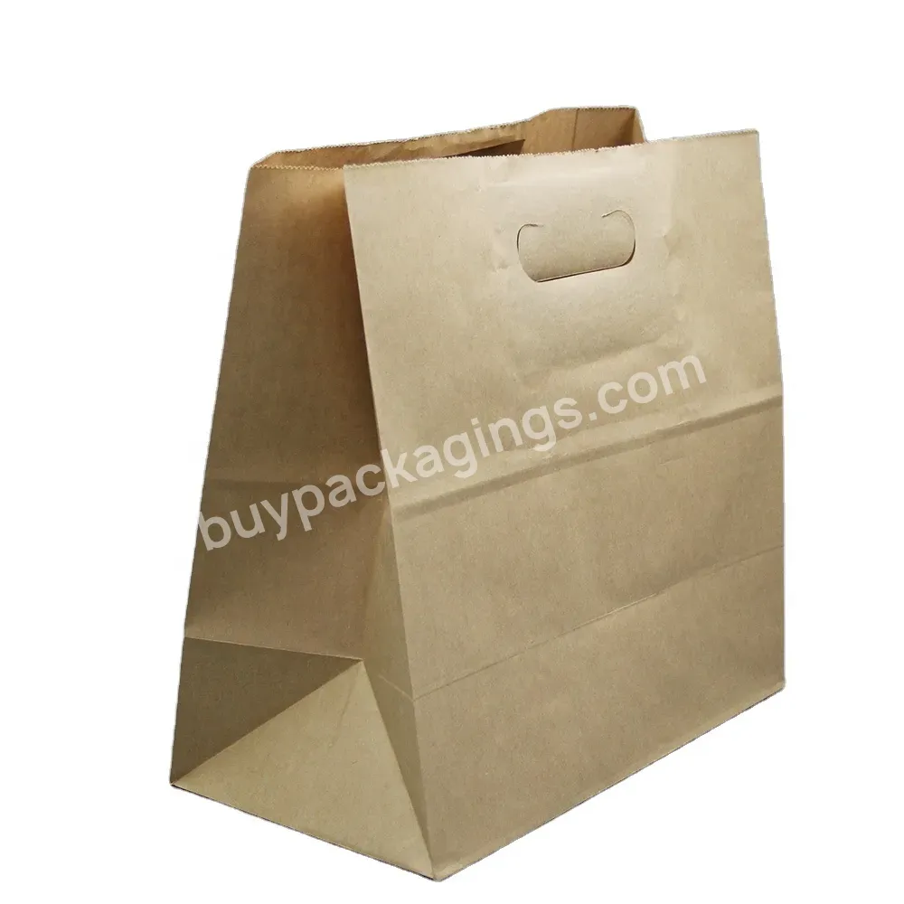 Wholesale High Quality Logo Custom Print Recycle Brown Kraft Paper Shopping Bag With Diie Cut Handles Paper Bags