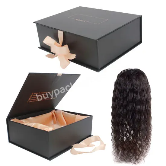 Wholesale High Quality Wig Magnetic Boxes Custom Logo Packaging Silk Lined Wig Box