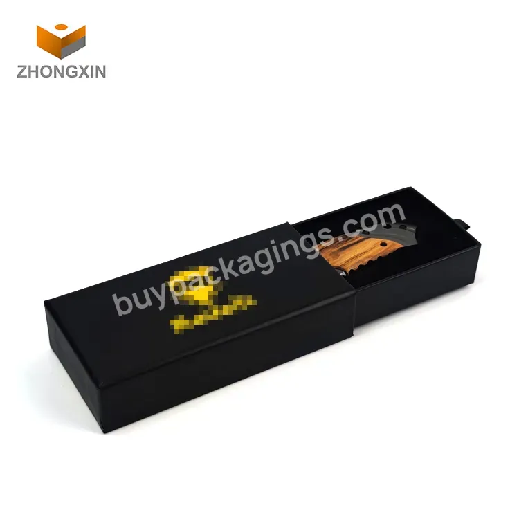 Wholesale Knife Tools Cardboard Paper Custom Logo Printed Luxury Small Rigid Sliding Drawer Gift Paper Packaging Box