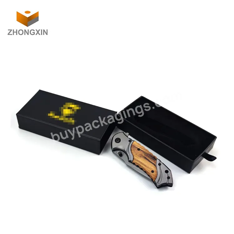 Wholesale Knife Tools Cardboard Paper Custom Logo Printed Luxury Small Rigid Sliding Drawer Gift Paper Packaging Box
