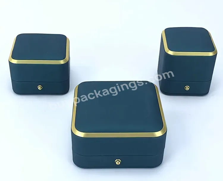 Wholesale Leather Jewelry Packaging Luxury Dark Custom Color Logo Jewellery Box For Ring Pendant Bangle