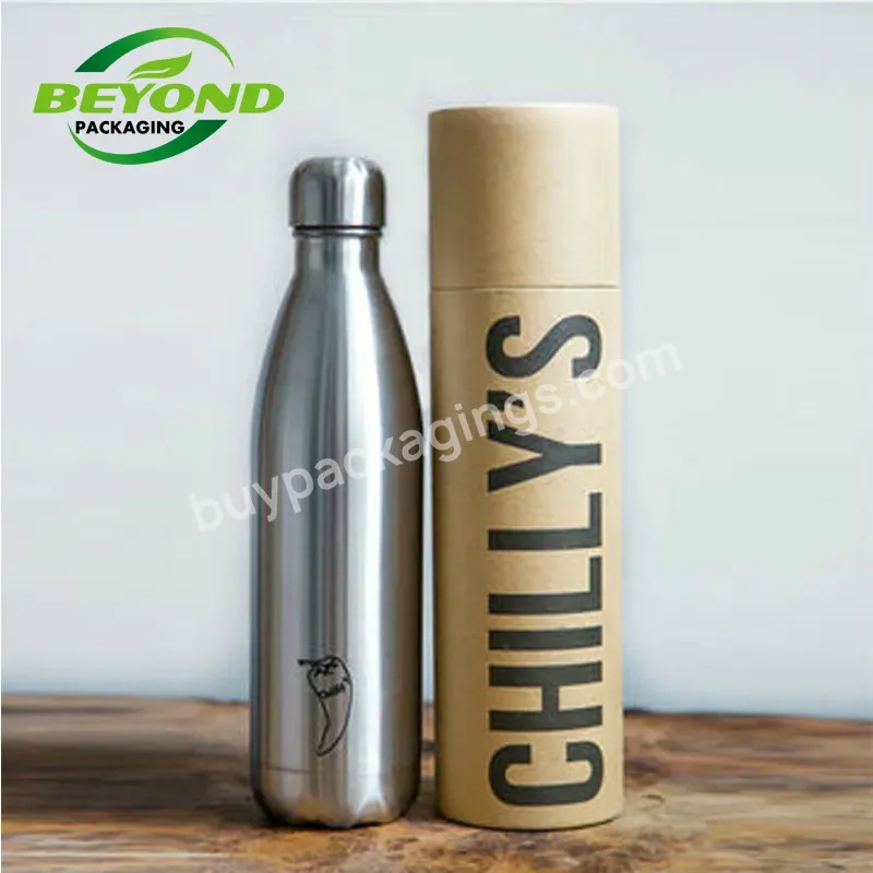 Wholesale Luxury Cylinder Paperboard Tube Packaging Paper Water Bottle Canister Cylinder Packaging Box