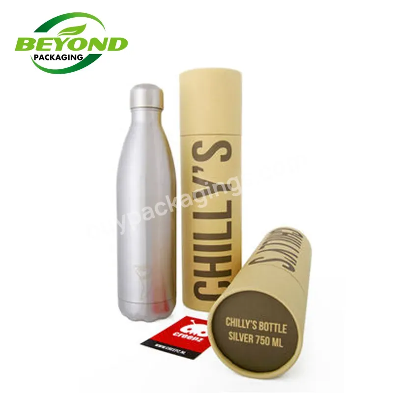 Wholesale Luxury Cylinder Paperboard Tube Packaging Paper Water Bottle Canister Cylinder Packaging Box