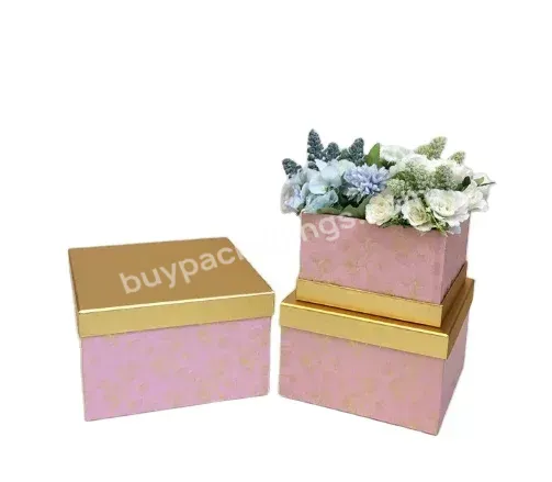Wholesale Luxury Rectangular Square Hot Stamp Foil Gift Flower Box With Lid For Valentines Mothers'day