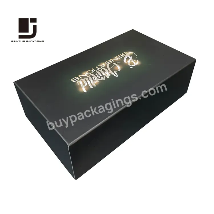 Wholesale Magnet Gift Paper Box With Gold Fabric