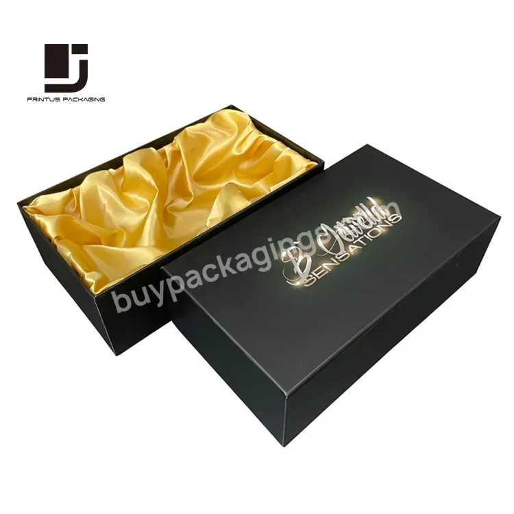 Wholesale Magnet Gift Paper Box With Gold Fabric