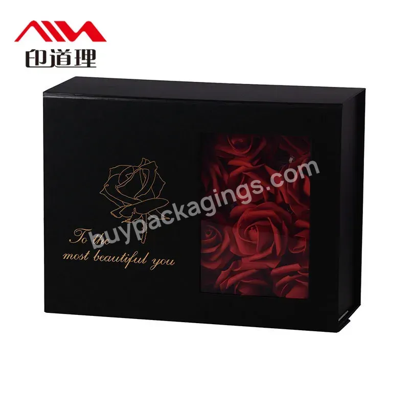 Wholesale Manufacturer Rose Folding Gift Box Flower Packaging Chocolate Foam Flower Box
