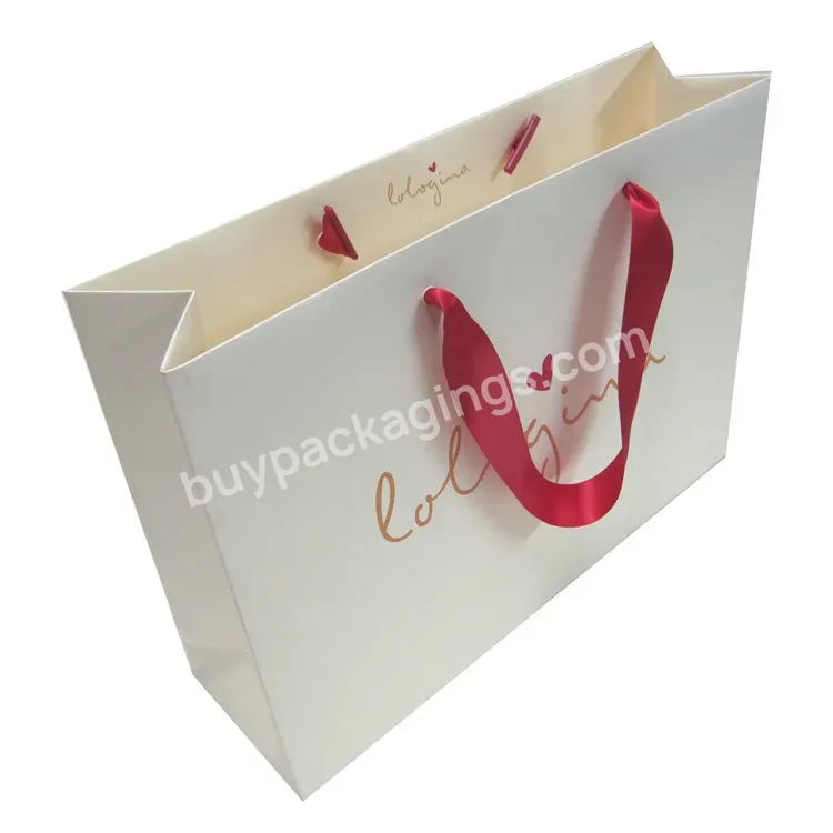 Wholesale Matte Euro Tote White Paper Shopping Bags With Handle For Business