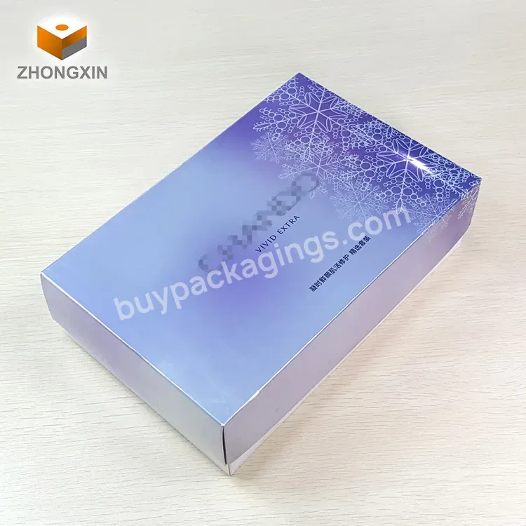 Wholesale New Design Eco Friendly Cosmetics Paper Box Printing Essence Luxury Purple Cover Cosmetic Gift Box Set