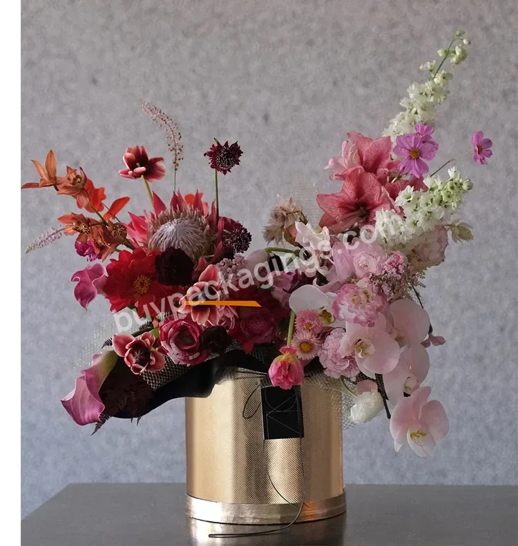 Wholesale New Design High Quality Fashion Round Hat Flower Bouquet Packaging Box