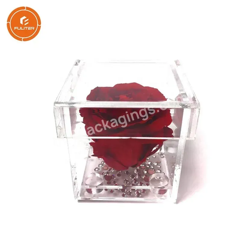 Wholesale Personalized Mini Single Clear Small Transparent Preserved Acrylic Wedding Flower Gift Box - Buy Acrylic Flower Box,Acrylic Box Roses,Clear Acrylic Gift Rose Decoration Box Perspex Flower Jewelry Gift Box.