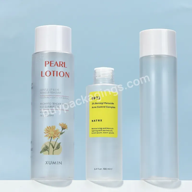 Wholesale Pet Plastic Frosted Toner Bottle 100ml Cosmetic Screw Caps Bottle And 200ml Toner Frosted Bottle