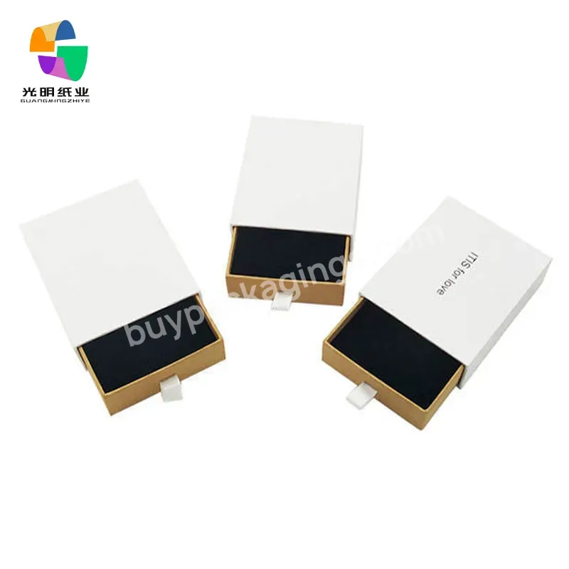 Wholesale Price High Quality Luxury Custom Logo Sliding Jewelry Gift Storage Drawer Box With Handle