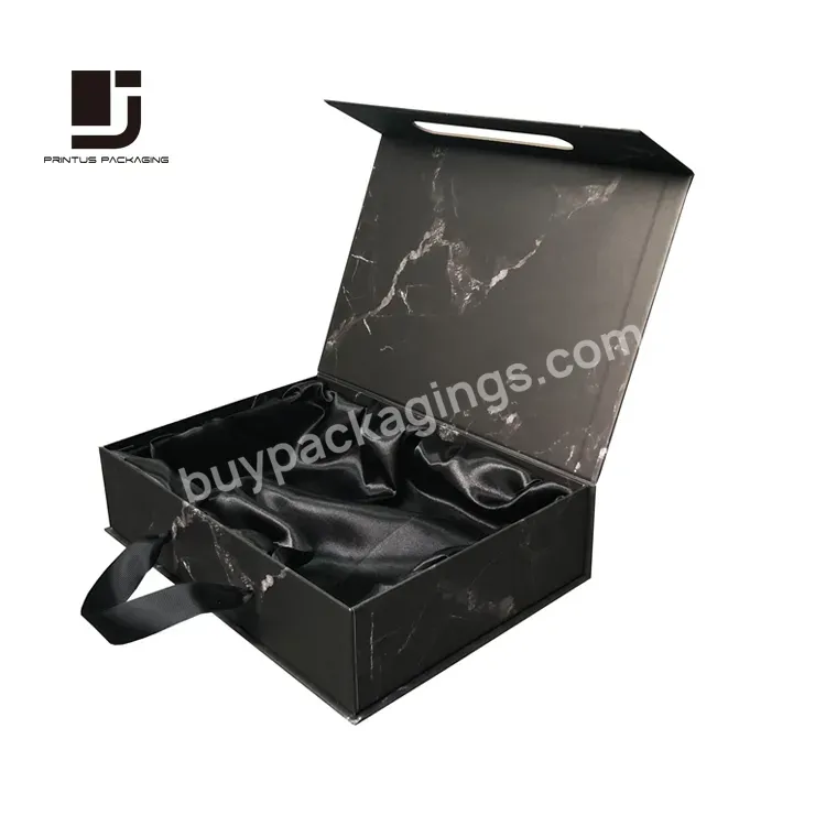 Wholesale Printed Brand Black Magnetic Closure Gift Box Packaging