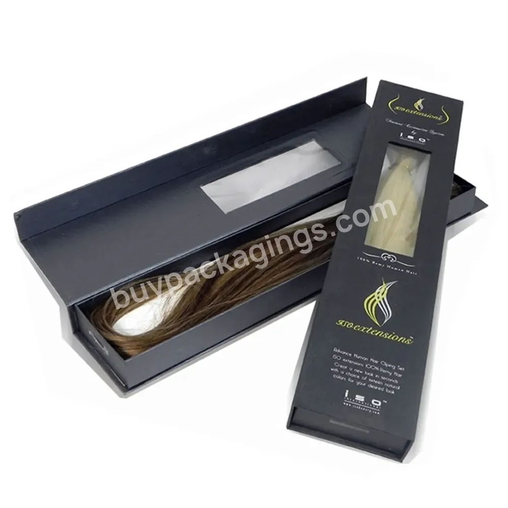 Wholesale Recyclable Eco Friendly Clear Pvc Window Wig Packaging Box Magnetic,Hair Box,Wig Packing Box