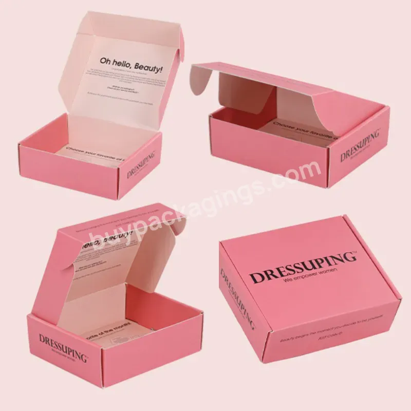 Wholesale Recyclable Pink White Postal Skincare Transparent Wedding Gift Mailer Box Custom Shipping Kraft Box With Logo