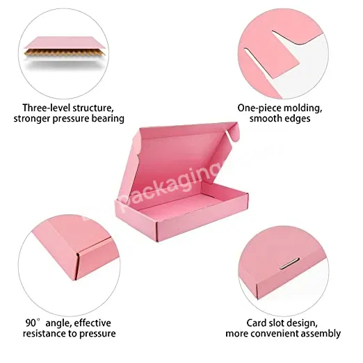 Wholesale Recyclable Pink White Postal Skincare Transparent Wedding Gift Mailer Box Custom Shipping Kraft Box With Logo